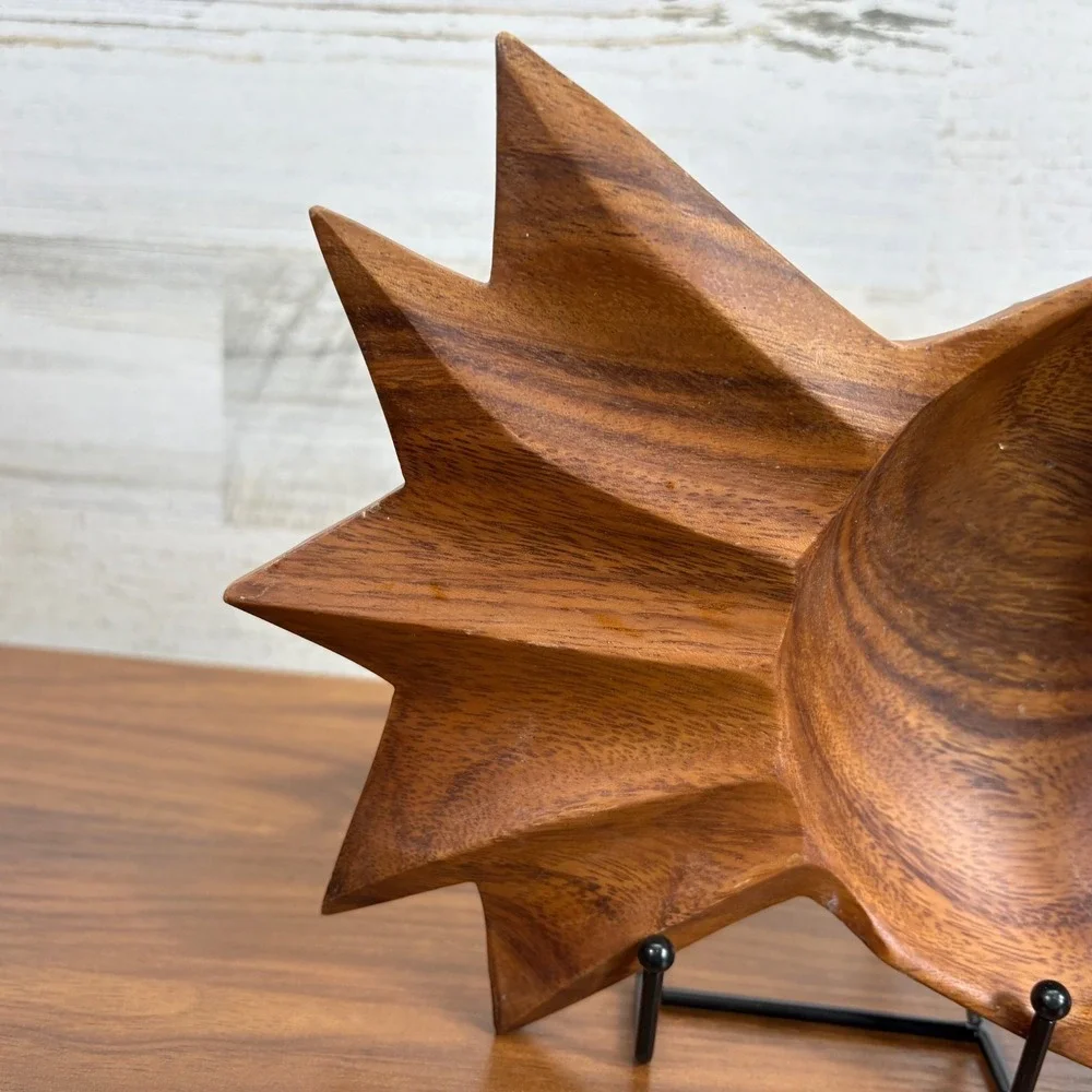 Vintage Waikiki Woods‎ Hawaii Monkey Pod Pineapple Shape Wooden Bowl 14